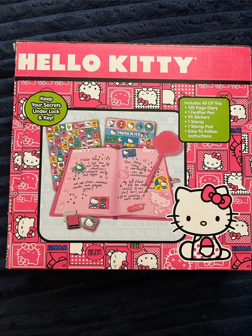 Hello Kitty Dream Diary Set - Hot Pink and deer lock diary